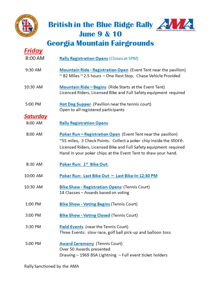 2023 British in the Blue Ridge Rally – June 9 & 10 2023 – Greater ...